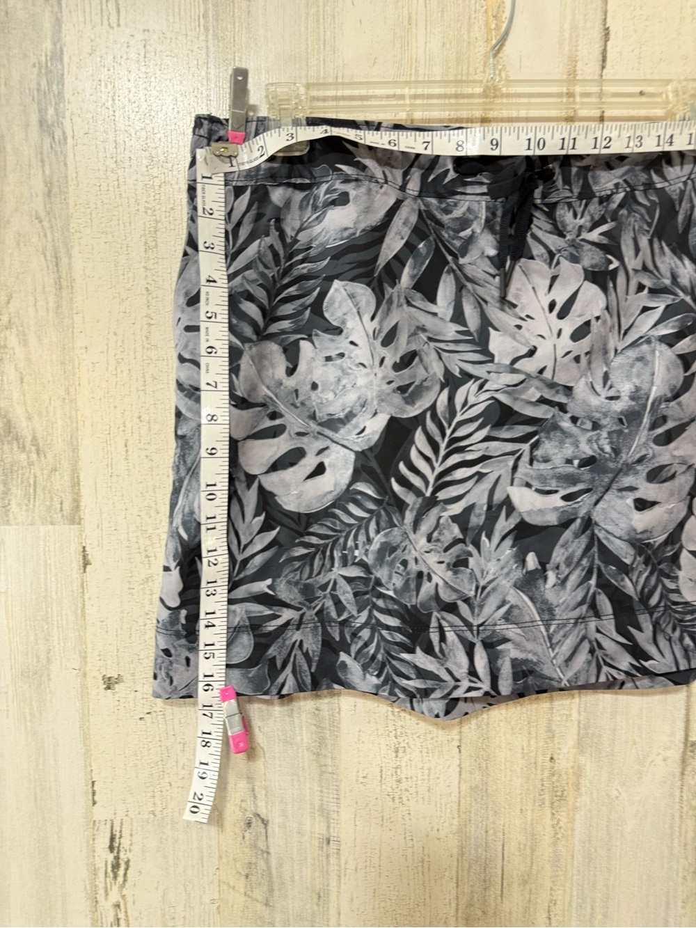 Speedo Black Swim Skort with Gray Patterned Waistband - Picture 5 of 12